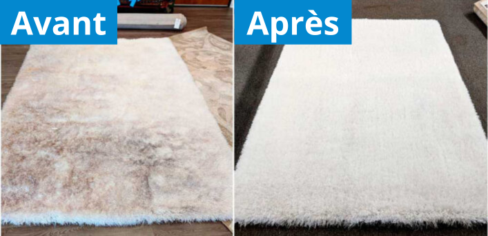 Photos tapis avant et après nettoyage